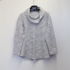 Habitat Light Gray Textured Cowl Neck Long Sleeve Top